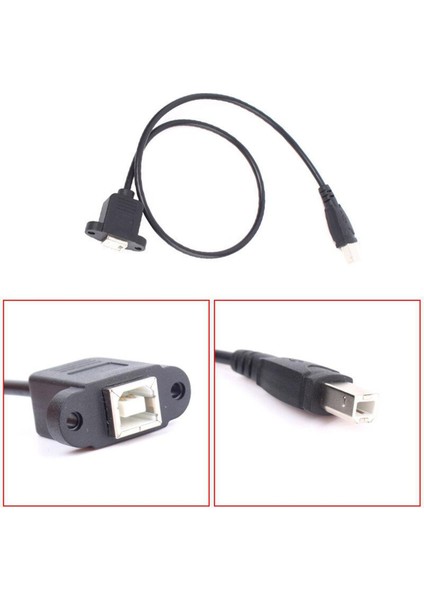 USB 2.0 Tip B Erkek - Dişi M/f Uzatma Veri Kablosu Yazıcı Için Panel Montajlı, Vida Delikli 0,3 M /1ft (Yurt Dışından)