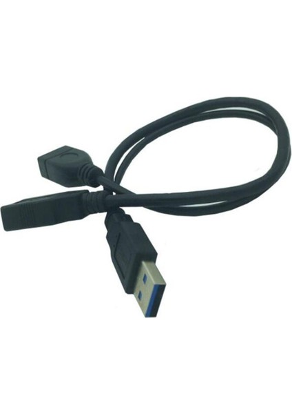 USB 3.0 Erkek - Çift USB Dişi 2.5 Için Ekstra Güç Veri Y Uzatma Kablosu (Yurt Dışından)