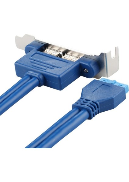 Yüksek Hızlı USB 3.0 Arka Panel Genişletme Braketi - 20 Pinli Başlık Kablosu 2 Portlu Anakart Pc Için (Yurt Dışından)