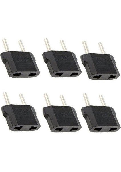 6 Adet Avrupa Fiş Adaptörü Ab Tak Seyahat Priz Adaptörü Dönüştürücü Seyahat Dönüşüm Elektrikli Çatal Güç Soketi Siyah (Yurt Dışından)