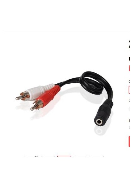 Stereo Mini Jak 3.5mm 1/8 Kadın 2 Erkek Rca Fiş Ses Y Tipi Adaptör Kablosu 8 Inç (Yurt Dışından) fiyatları