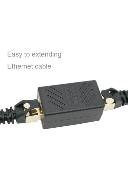 2 Paket RJ45 Konnektör Çoğaltıcı Ethernet Kablosu Lan Inline CAT7/CAT6/CAT5E Ethernet Uzatma Kablosu Adaptörü Dişi Çoğaltıcı Siyah (Yurt Dışından)