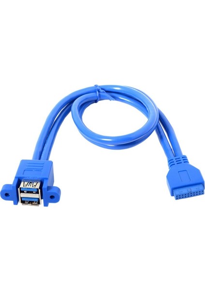 Çift Çift USB 3.0 A Dişi 2 Bağlantı Noktası USB 3.0 20PIN 20 Pin Dişi Anakart Montaj Ikizler Kablo Adaptörü Vida Deliği ile 50 cm (Yurt Dışından) modelleri