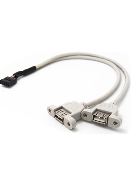 30CM USB 2.0 A Tipi Dişi Vidalı Anakart 9p Başlık Kablosu Braketli 2 USB Bölme Hattı (Yurt Dışından)