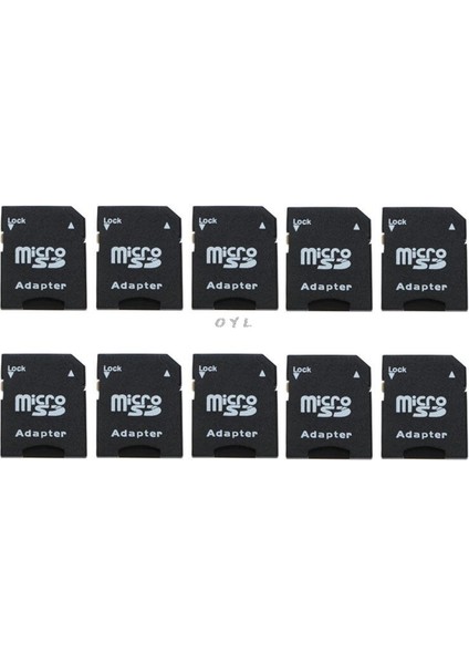 10 Adet Mikro Sd Transflash Tf Sd Sdhc Hafıza Kartı Adaptörü Dönüştürücü Siyah (Yurt Dışından)