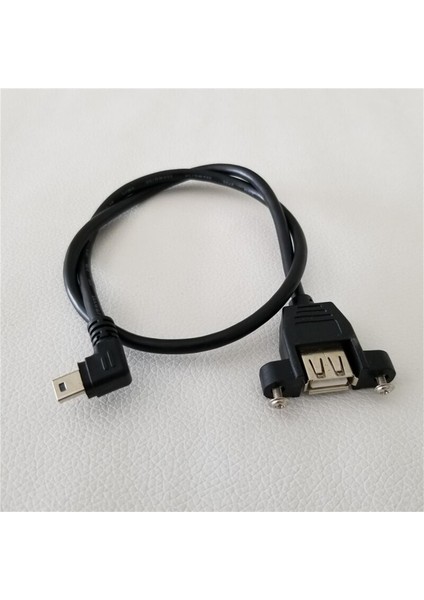 90 Derece Sağ Açı 5pin Mini B Erkek USB A Dişi Veri Kablosu Hattı Panel Montajı 50 cm (Yurt Dışından)
