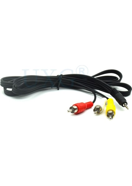 2.5mm Mini Stereo Aux Erkek 3rca Erkek Fiş Konnektör Adaptörü Ses Av Video Kablo Kordonu 1.5 M/5ft (Yurt Dışından)