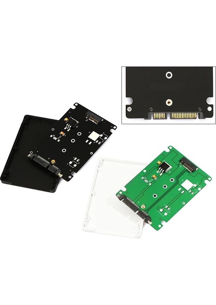 Dönüştürücü Adaptör Kutusu B + M Soket 2 M.2 Ngff (Sata) Ssd'den 2.5 Sata Adaptör Kartı Adaptörüne Siyah/beyaz Kasa ile (Yurt Dışından)