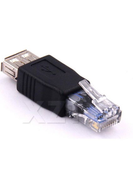 San Gold Kristal Kafa RJ45 Erkek USB 2.0 Af A Dişi Adaptör Konnektörü Dizüstü Lan Ağ Kablosu Ethernet Dönüştürücü Adpater (Yurt Dışından)