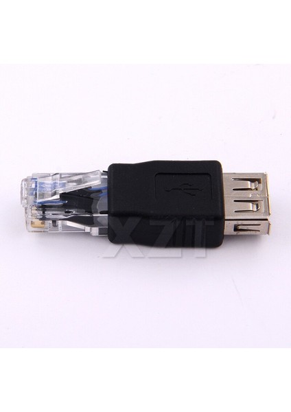 San Gold Kristal Kafa RJ45 Erkek USB 2.0 Af A Dişi Adaptör Konnektörü Dizüstü Lan Ağ Kablosu Ethernet Dönüştürücü Adpater (Yurt Dışından)