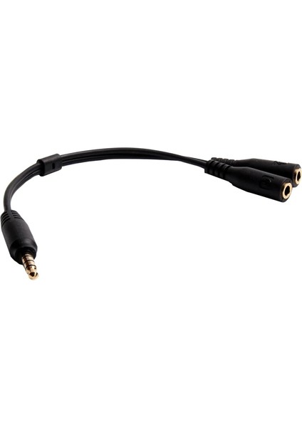 3.5mm Altın Kaplama Kulaklık Mikrofon Ses Dağıtıcı Kablosu Kablosu 1 Erkek Fiş 2 Kadın Jaklar Adaptör Kablosu Cep Telefonu Için (Yurt Dışından)