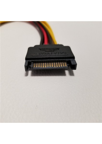 San Gold 15PIN Sata 2 Çift 4pin Ide Molex Güç Kablosu Y Splitter Kablo Kablosu 18AWG Tel 20 cm (Yurt Dışından)