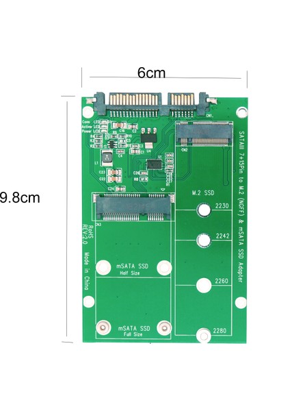 Sata Iıı - Msata ve M.2 B-Key Ngff SSD 2'si 1 Arada Dönüştürücü Adaptör (Yurt Dışından) fiyatları