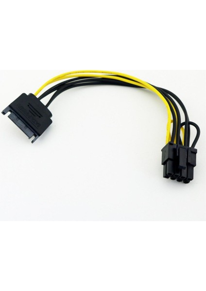 1 Adet Sata 15 Pin Erkek Pcı-E Express 6 + 2 Pin 8 Pin Dişi Video Güç Adaptörü Bağlantı Kablosu 20 cm (Yurt Dışından)