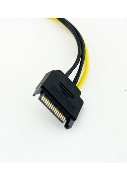 1 Adet Sata 15 Pin Erkek Pcı-E Express 6 + 2 Pin 8 Pin Dişi Video Güç Adaptörü Bağlantı Kablosu 20 cm (Yurt Dışından)