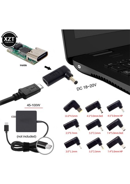 Dizüstü Güç Adaptörü Konnektörü Dc Fiş USB Tip C Dişi Evrensel Erkek Jak Dönüştürücü Için Lenovo Asus Hp Dizüstü Bilgisayar Şarj Cihazı (Yurt Dışından) fırsatları