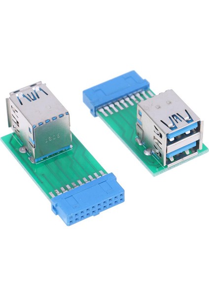 1 Adet Anakart 20PIN Başlık 2 Bağlantı Noktasına USB 3.0 Tip A Dişi Bağlantı Noktası Hub Adaptörleri (Yurt Dışından)