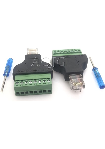 RJ45 Konektörü RJ45 Vidalı Terminal Adaptörü RJ45 Erkek 8 Pinli Konnektör Cctv Dvr Için RJ45 Ayırıcı (Yurt Dışından)