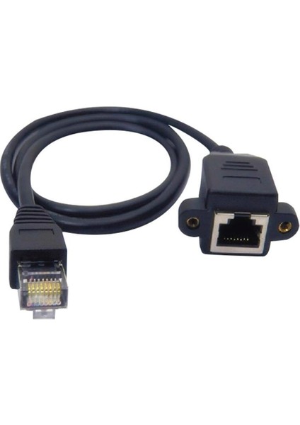 Bilgisayar Kablosu 1 Ft 0.3 M RJ45 Erkek Kadın Vida Panel Montajlı Standart Ftp Cat 6 Ethernet Lan Ağ Uzatma Kablosu (Yurt Dışından)
