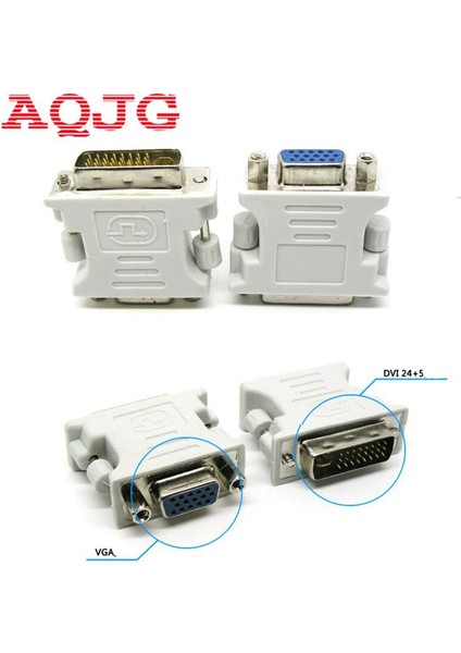 Dvı-I 24+5 Erkek Hd 15 Pin VGA Svga Dişi Ekran Kartı Monitör LCD Dönüştürücü Adaptör Beyaz Aqjg (Yurt Dışından)