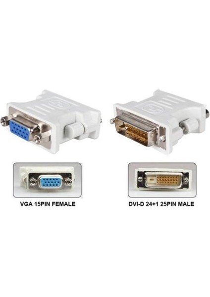 DVI D Erkek VGA Dişi Soket Adaptörü Dönüştürücü VGA Dvı/24+5 Pin Erkek VGA Dişi Adaptör Dönüştürücü (Yurt Dışından)