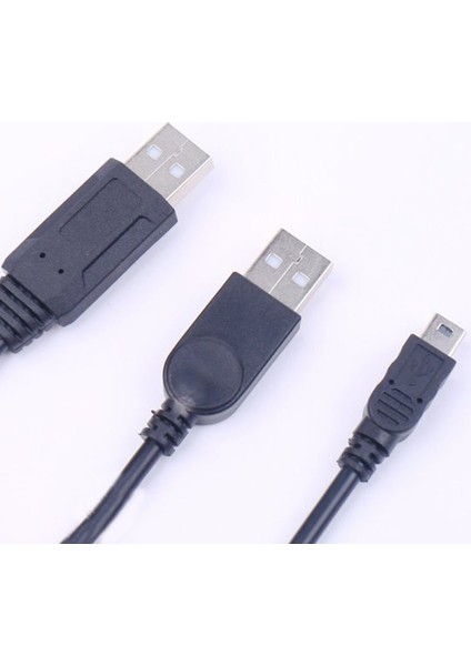 Usb2.0 USB 2.0 Çift A Tipi 2A Erkek - Mini 5 Pin Erkek Y Kablosu 0.7m 70CM 2ft 2.5 Için (Yurt Dışından) modelleri