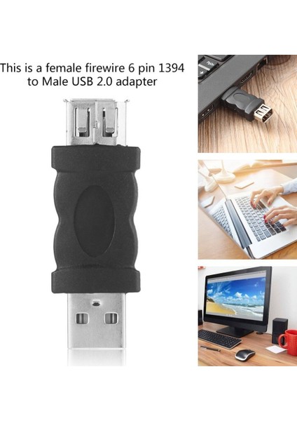 San Gold Firewire Ieee 1394 6 Pin Hembra ve Maço USB Dönüştürücü Adaptörü (Yurt Dışından)