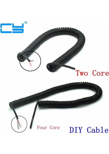 Dıy Bahar Kıvırmak Hattı USB Hattı USB 4 Maça Telleri Microusb Uzatma Veri Kablosu 2.0 M 200 cm (Yurt Dışından)