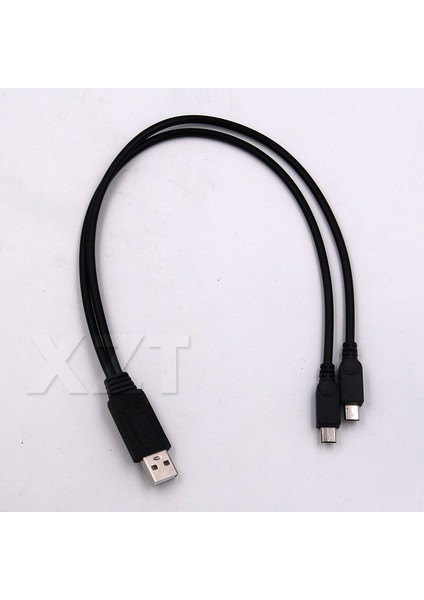 USB 2.0 - Çift Mikro USB Adaptör Kablosu Veri Aktarımı Şarj Kablosu Erkek - Erkek 2 Mikro USB Splitter Android Telefon Şarj Cihazı Için (Yurt Dışından)