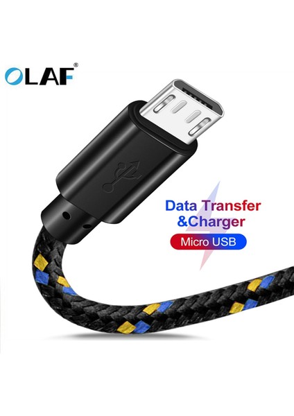 Olaf Mikro USB Kablosu 2A Hızlı Şarj Cep Telefonu Şarj Aleti Kablosu 1m/2m/3m Veri Kablosu Samsung Xiaomi Huawei Lg Android Tablet (Yurt Dışından)