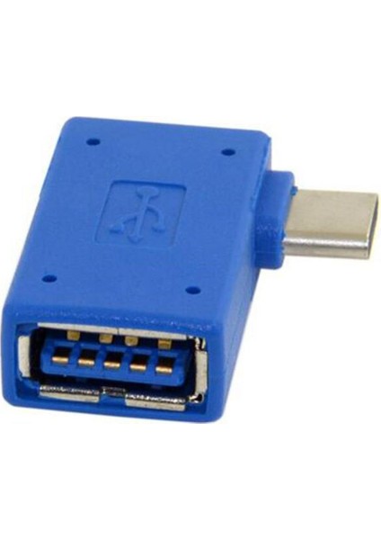 USB 3.1 Tip C 90 Derece Sağ Açılı Usb-C Tip-C Erkek USB 3.0 A Dişi Otg Adaptör Konnektör Dönüştürücü Dizüstü Bilgisayar Için (Yurt Dışından)