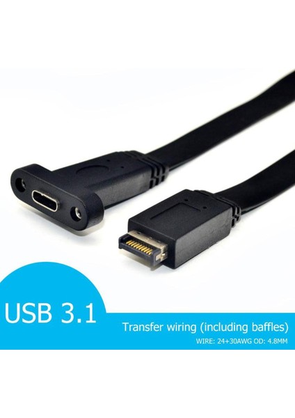 USB 3.1 Ön Panel Başlığı Tip Em - Tip Cf Anakart Genişletme Kablosu Bilgisayar Bağlantısı ve Konektörü (Yurt Dışından)