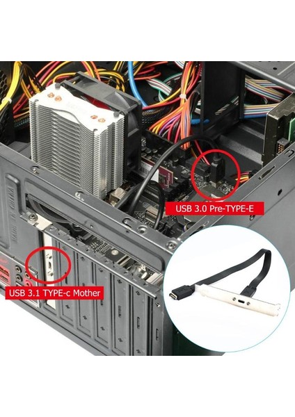 USB 3.1 Ön Panel Başlığı Tip Em - Tip Cf Anakart Genişletme Kablosu Bilgisayar Bağlantısı ve Konektörü (Yurt Dışından)