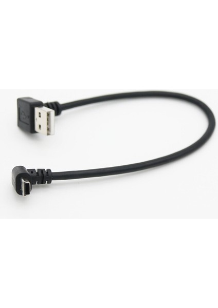 20CM Çift Virajlı Erkek Dik Açılı Usb2.0 Aşağıya Dönüş Mini USB 90 Derece Aşağı Açılı Mini USB USB Konnektörüne Dönüş Kısa Kablo (Yurt Dışından)