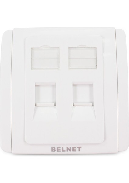 86X86MM Çift 2 Port RJ45 Cat6 CAT5E Duvar Plakası Ağ Kaplaması Duvara Montaj RJ45 RJ11 Keystone Jack Ethernet Priz (Yurt Dışından)