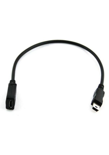 25CM USB 2.0 Mini B 5-Pin Erkekten Mikro Dişiye Adaptör Kablosu 25CM Örgülü Kalkanla (Yurt Dışından)