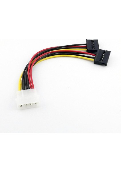 1x Ide Molex 4 Pin Erkek Çift Sata 15 Pin Dişi Ata Y Splitter HDD Güç Konektörü Adaptör Kablosu 18 cm (Yurt Dışından)