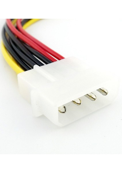 1x Ide Molex 4 Pin Erkek Çift Sata 15 Pin Dişi Ata Y Splitter HDD Güç Konektörü Adaptör Kablosu 18 cm (Yurt Dışından)