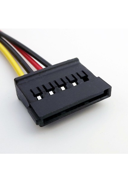 1x Ide Molex 4 Pin Erkek Çift Sata 15 Pin Dişi Ata Y Splitter HDD Güç Konektörü Adaptör Kablosu 18 cm (Yurt Dışından)