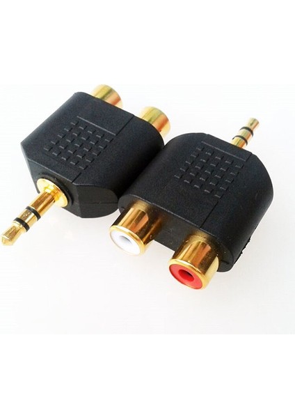 Stereo Rca Splitter Konektörü 3.5 mm Erkek 2 Rca Dişi Ses Adaptörü Bilgisayar Hoparlör Kulaklık Kulaklık (Yurt Dışından) fiyatları