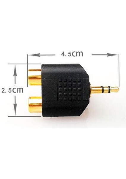 Stereo Rca Splitter Konektörü 3.5 mm Erkek 2 Rca Dişi Ses Adaptörü Bilgisayar Hoparlör Kulaklık Kulaklık (Yurt Dışından) fırsatları