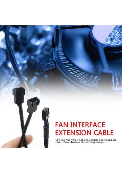 Cpu Pc Kasa Fanı 4-Pin Uzatma Kablosu Y Ayırıcı Kablo 4-Pin - 3/4-Pin Kablo 27CM Kullanışlı ve Pratik Giyilebilir (Yurt Dışından)