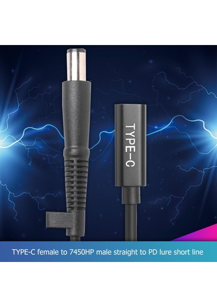 Dc Jack Şarj Adaptörü Pd USB C Dişi 7.4x5.0mm Set Dönüştürücü Ev Bilgisayar Aksesuarı Hp Dizüstü Bilgisayar Için (Yurt Dışından)