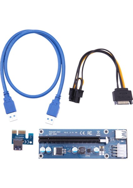 Pcı-E Yükseltici Kart 60 cm USB 3.0 Kablo Pcı Express 1x Ila 16X Genişletici Pcıe Adaptörü 8 Pın Gpu Madenci Madencilik Için (Yurt Dışından) modelleri