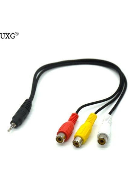 2.5mm Jack Erkek 3 Rca Dişi Kompozit Ses Video Adaptör Kablosu 3rca Ses Konektörü Dönüştürücü Uzatma Av Kablosu (Yurt Dışından)