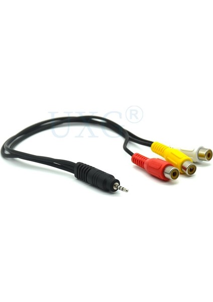 2.5mm Jack Erkek 3 Rca Dişi Kompozit Ses Video Adaptör Kablosu 3rca Ses Konektörü Dönüştürücü Uzatma Av Kablosu (Yurt Dışından)