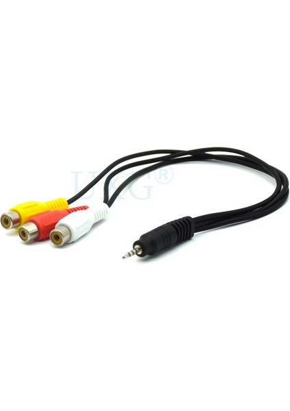 2.5mm Jack Erkek 3 Rca Dişi Kompozit Ses Video Adaptör Kablosu 3rca Ses Konektörü Dönüştürücü Uzatma Av Kablosu (Yurt Dışından)
