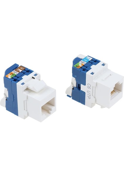 San Gold Adet Cat6 Aracı Daha Az Keystone Jack, Ampcom RJ45 Kendinden Kilitli Cat.5e Keystone Modülü Adaptörü Hiçbir Punch-Down Aracı Gerekli Bağlantı Elemanları (Yurt Dışından)