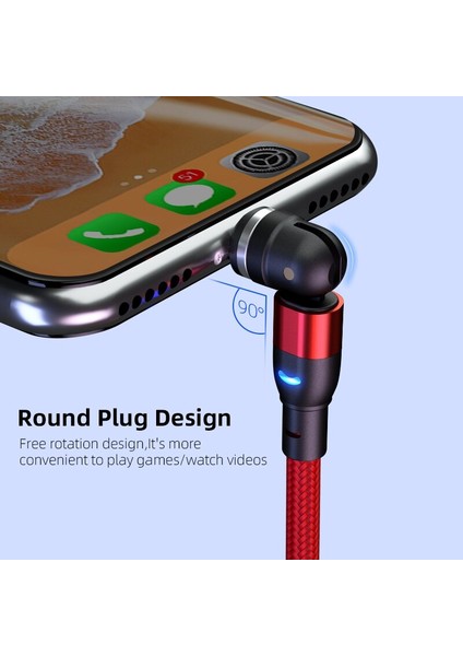 540 Derece Döndür Manyetik USB Kablosu iPhone Şarj Cihazı Tip C USB C Kablosu Xiaomi Mıknatıs Şarj Mikro USB Uzatma Kablosu (Yurt Dışından)