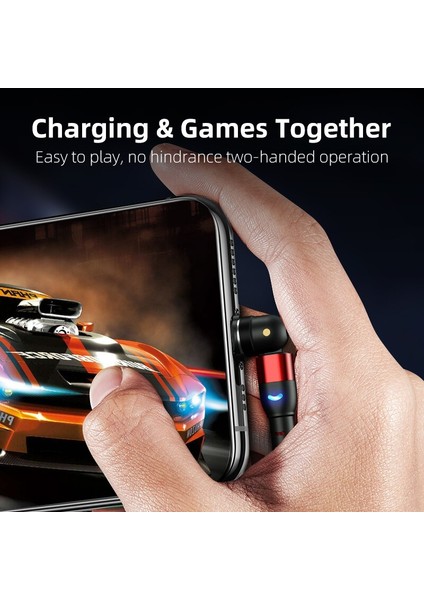 540 Derece Döndür Manyetik USB Kablosu iPhone Şarj Cihazı Tip C USB C Kablosu Xiaomi Mıknatıs Şarj Mikro USB Uzatma Kablosu (Yurt Dışından)